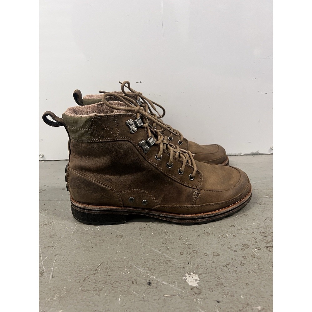 Sorel Men's 10.5 Shearling Lined Leather‎ Winter Boots NM1932 Brown Lace-Up